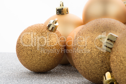 Golden christmas balls