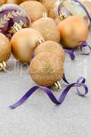 Golden christmas balls