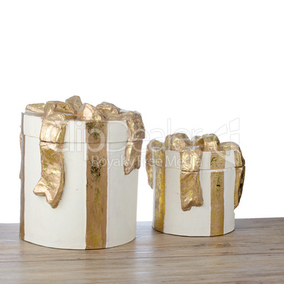 Christmas decorative white gift boxes