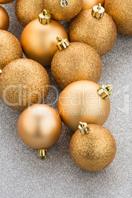 Golden christmas balls