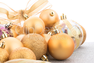 Golden christmas balls