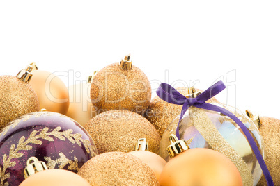 Golden christmas balls