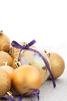 Golden christmas balls