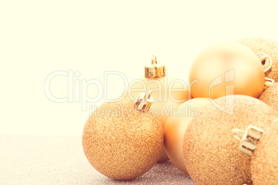 Golden christmas balls