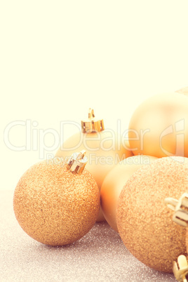 Golden christmas balls