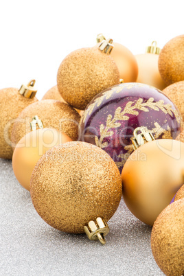 Golden christmas balls