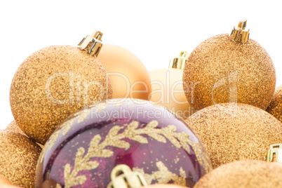 Golden christmas balls