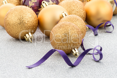 Golden christmas balls