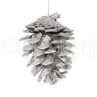 Pine cone painted with white