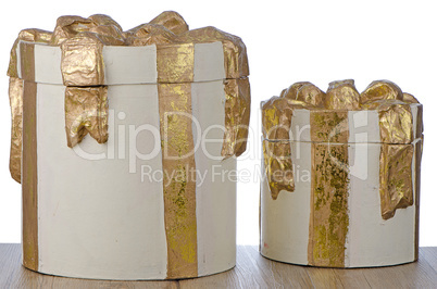 Christmas decorative white gift boxes