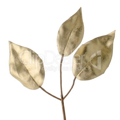 Christmas decorative golden leaves