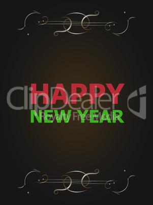 Vector Vintage Happy New Year Vector Card. Grunge effects.