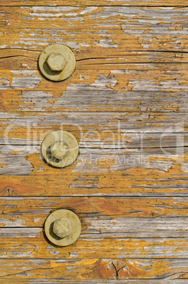 Wooden texture with bolts