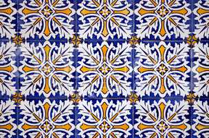 Traditional Portuguese glazed tiles