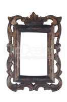 Old dark wooden picture frame
