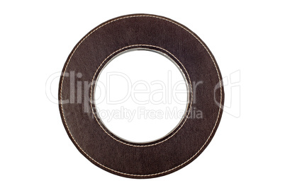 Round leather frame