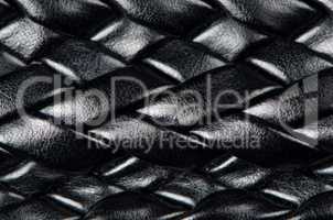 Black leather woven pattern