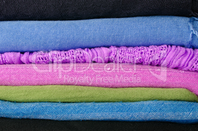 Pile of colorful scarves