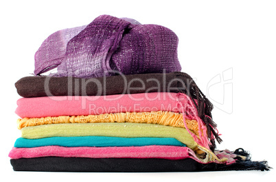 Pile of colorful scarves