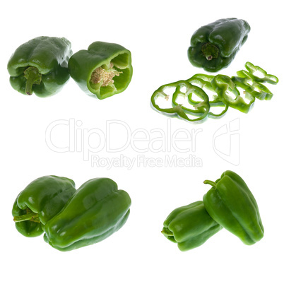 Set of green peppers