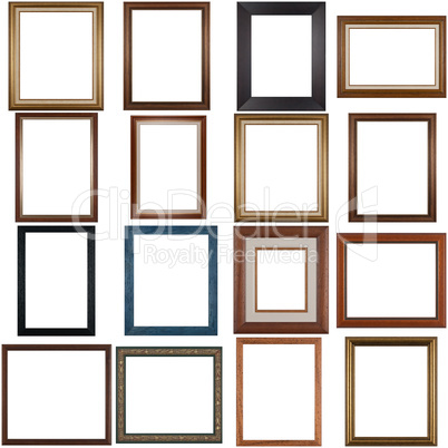 Set of wooden frames