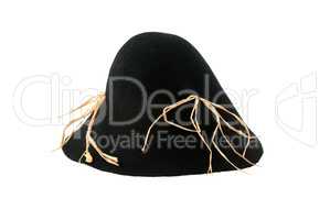 Scarecrow black felt hat with some straw