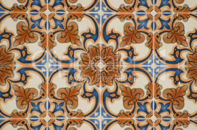 Traditional Portuguese glazed tiles