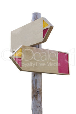 Wooden direction sign