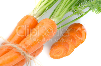 Slice fresh carrots