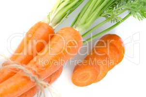 Slice fresh carrots