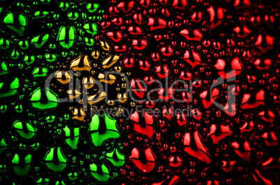 Portuguese flag made of water drops
