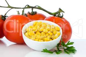 Corn grains on bowl