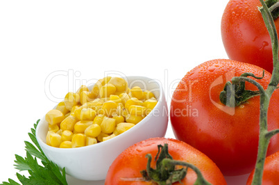 Corn grains on bowl