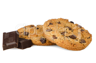 Chocolate chip cookies with chocolate parts