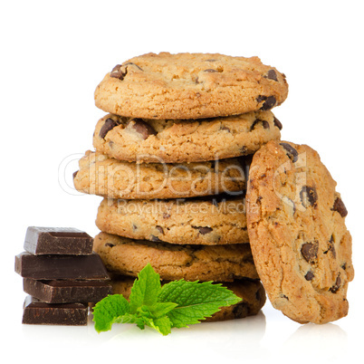 Chocolate chip cookies with chocolate parts