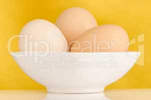 Three eggs in the bowl