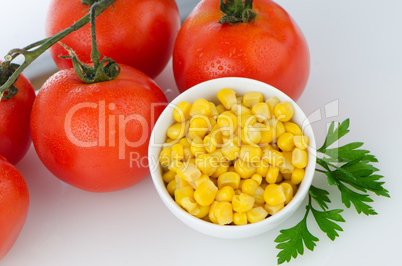 Corn grains on bowl