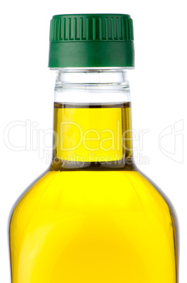 Olive oil bottle closeup