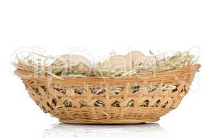 Eggs on a basket