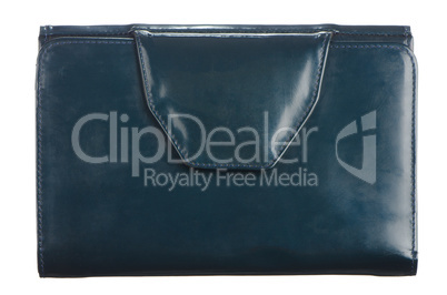 Blue leather purse