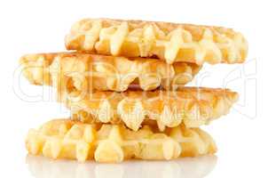 Pile of sweet waffles