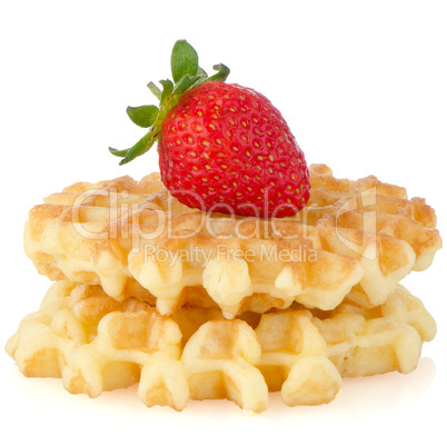 Waffles and strawberry