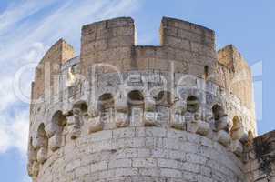 Stone tower of Penafiel Castle, Spain