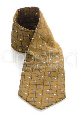 Yellow and blue pattern tie