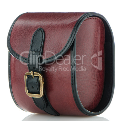 Small red leather bag