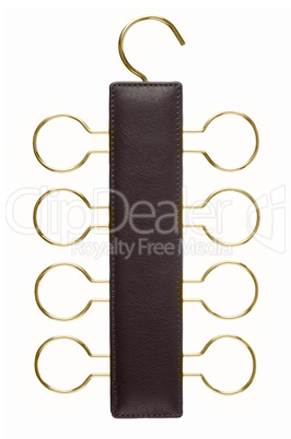 Leather tie hanger