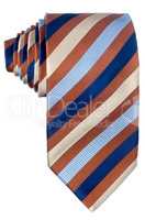 Brown and blue pattern tie