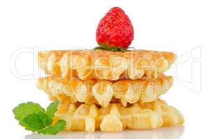 Waffles and strawberry