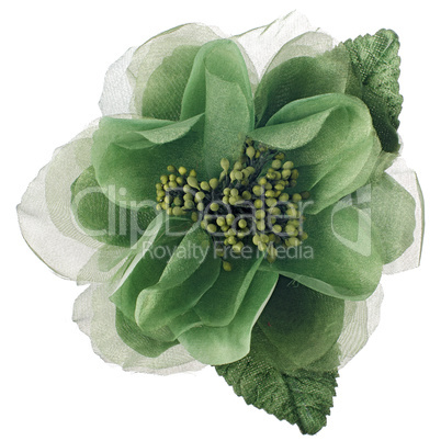 Green fabric flower