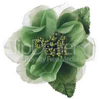 Green fabric flower